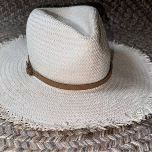 Treasure & Bond Cream Straw Hat with Brown Band